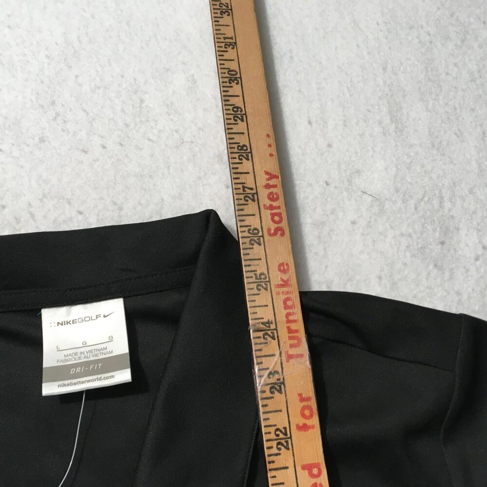 Nike Dri Fit Womens LARGE Black Golf Polo Shirt SANTANA ROW - Picture 10 of 12